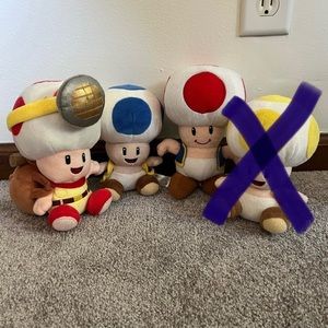 Super Mario Bros. Toad Plushie Bundle